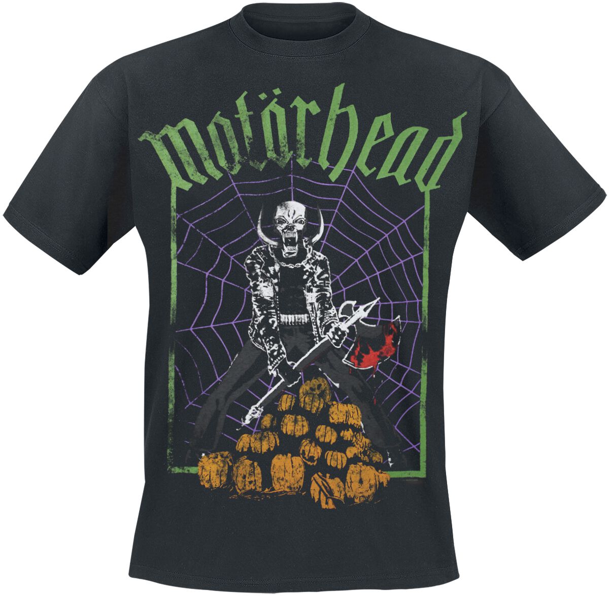 4068143281799 - Halloween Pumkin Axe T-Shirt schwarz in M