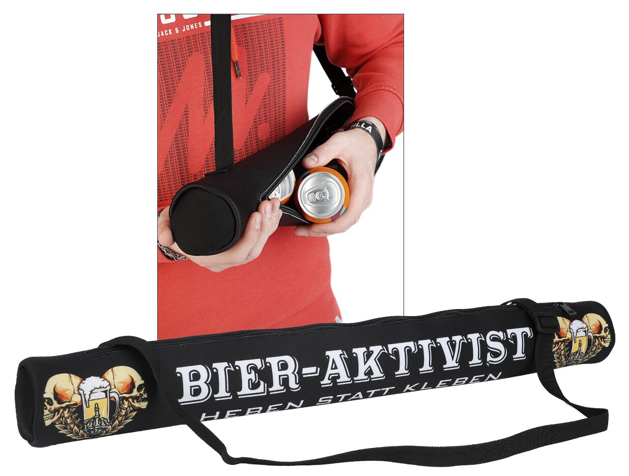 4068143288217 - Bier-Aktivist - Heben statt kleben - Bierschlange Umhängetasche schwarz