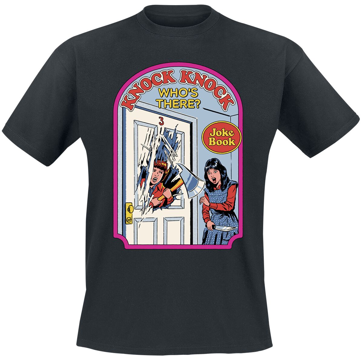 4068143289320 - Knock Knock Whos There T-Shirt schwarz in XL 4068143289320 - Knock Knock Whos There T-Shirt schwarz in XL