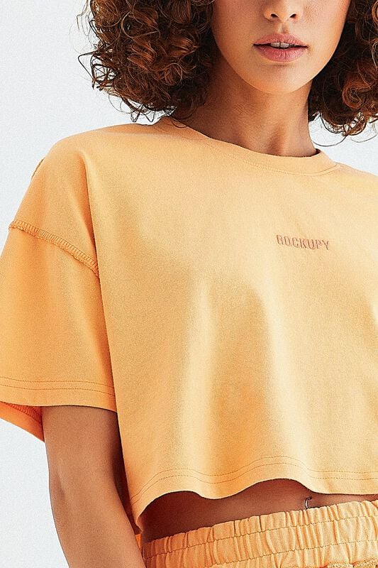 4068143294829 - Lightness 2 - Lara Crop T-Shirt T-Shirt orange in M