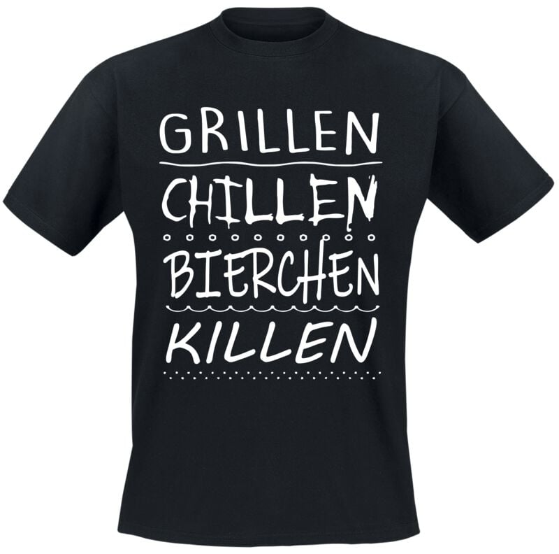 4068143306300 - Grillen Chillen Bierchen Killen T-Shirt schwarz in XL