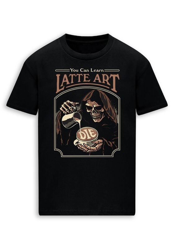4068143306577 - You can learn latte art T-Shirt schwarz in 3XL 4068143306577 - You can learn latte art T-Shirt schwarz in 3XL