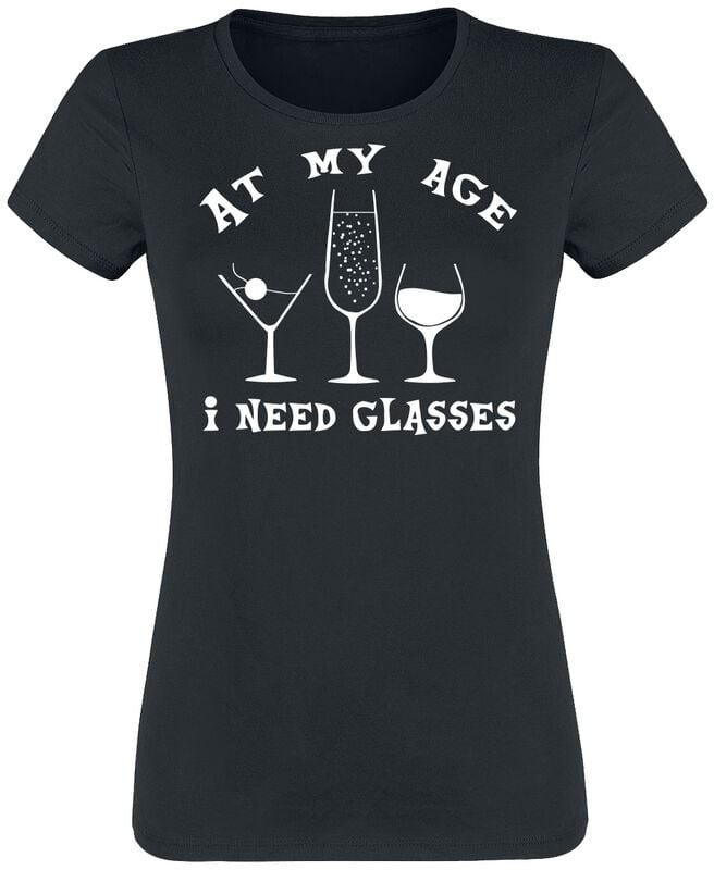4068143306874 - At My Age I Need Glasses T-Shirt schwarz in S 4068143306874 - At My Age I Need Glasses T-Shirt schwarz in S