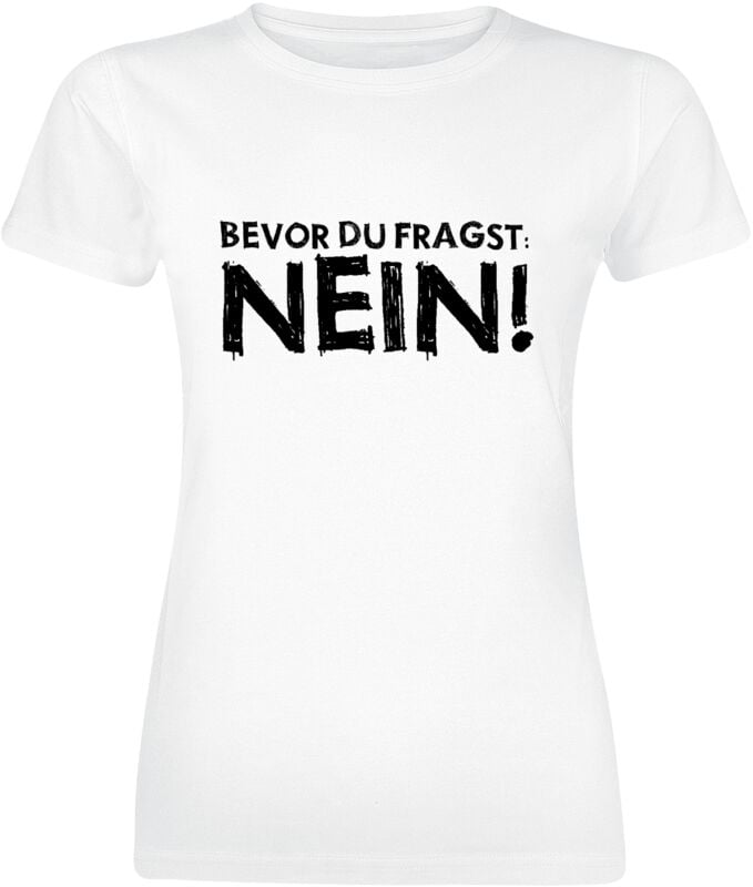 4068143314299 - Bevor du fragst Nein! T-Shirt weiß in L 4068143314299 - Bevor du fragst Nein! T-Shirt weiß in L