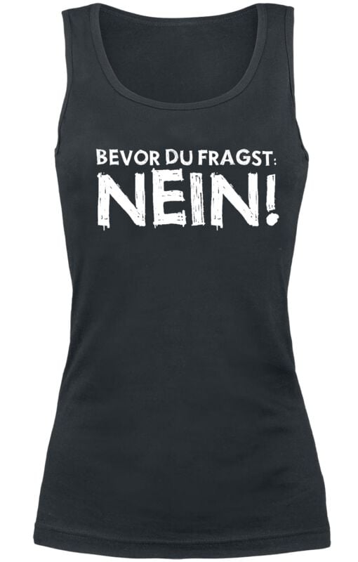 4068143314527 - Bevor du fragst Nein! Top schwarz in XXL 4068143314527 - Bevor du fragst Nein! Top schwarz in XXL