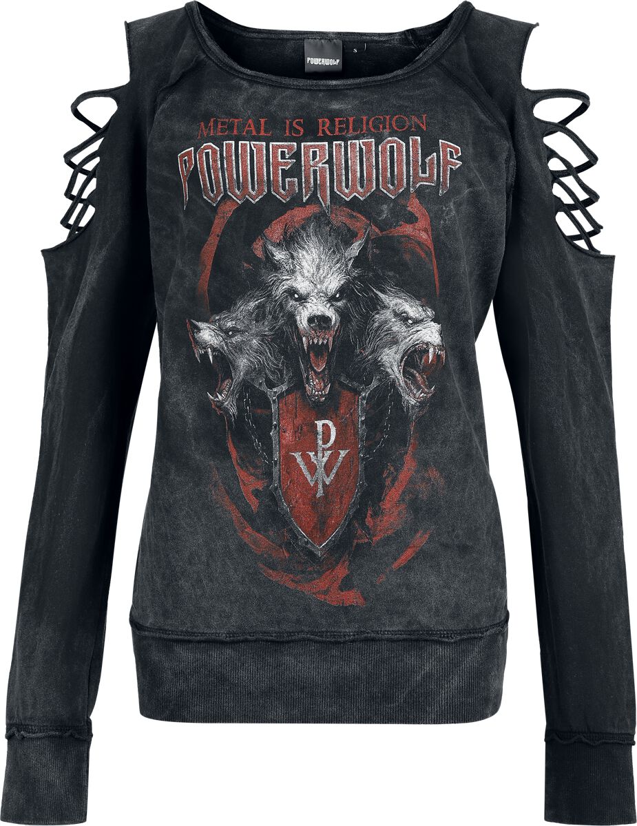 4068143323666 - Triple Wolves Sweatshirt dunkelgrau in S