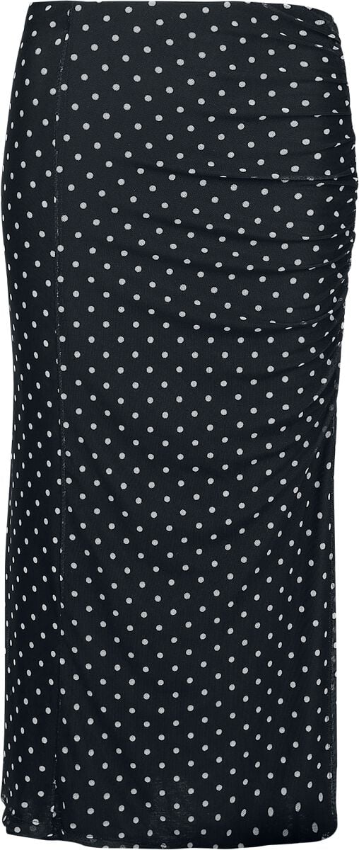 4068143339360 - Polka Dot Basic Rock Mittellanger Rock schwarz in S