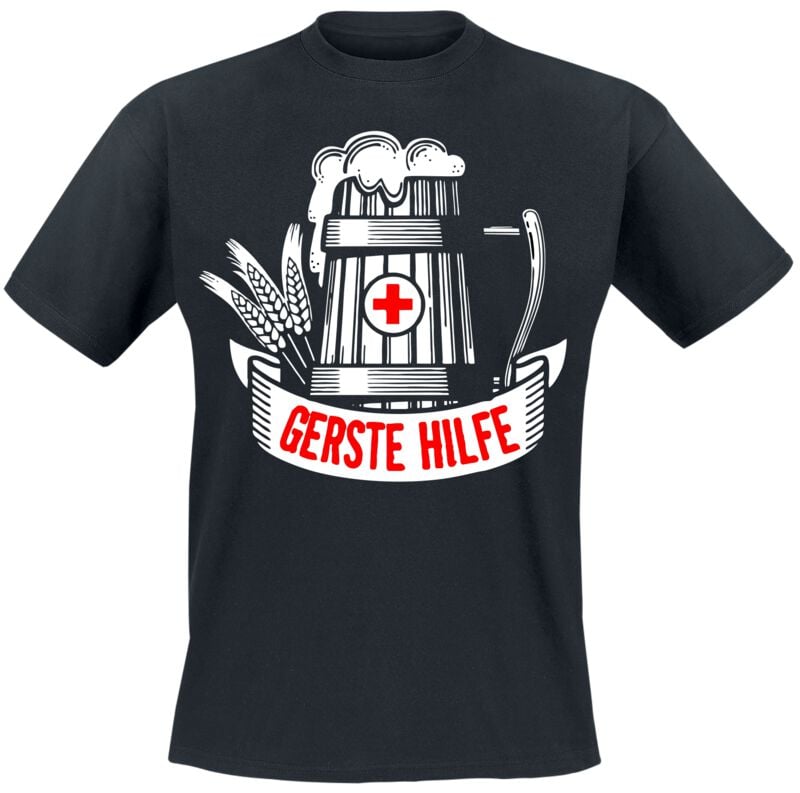 4068143347730 - Gerste Hilfe T-Shirt schwarz in L 4068143347730 - Gerste Hilfe T-Shirt schwarz in L