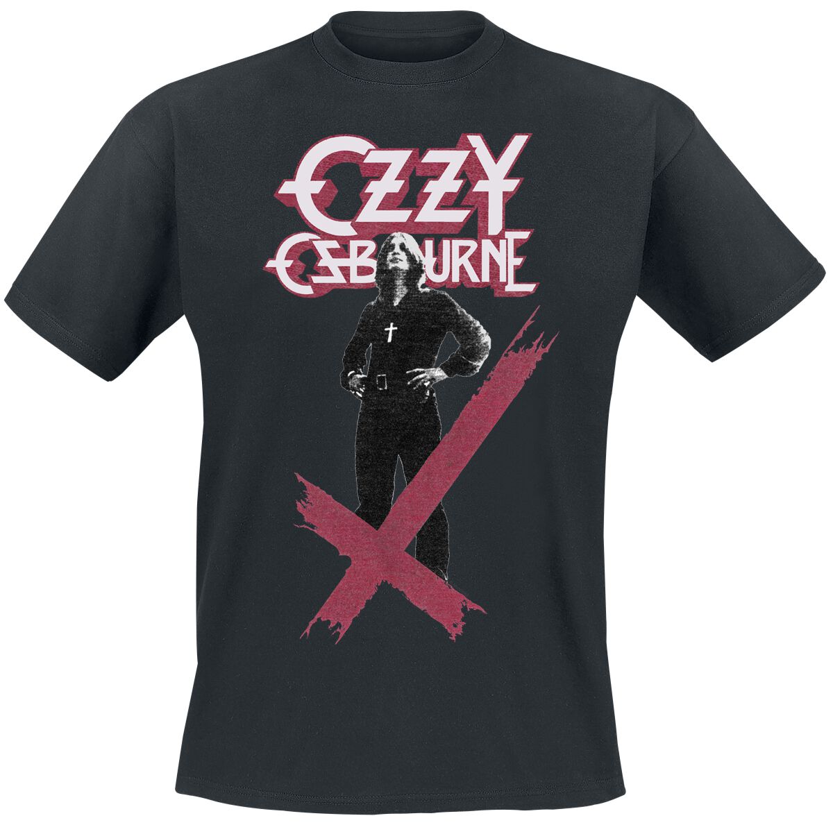 4068143357272 - Crosses Stacked Logo T-Shirt schwarz in 3XL