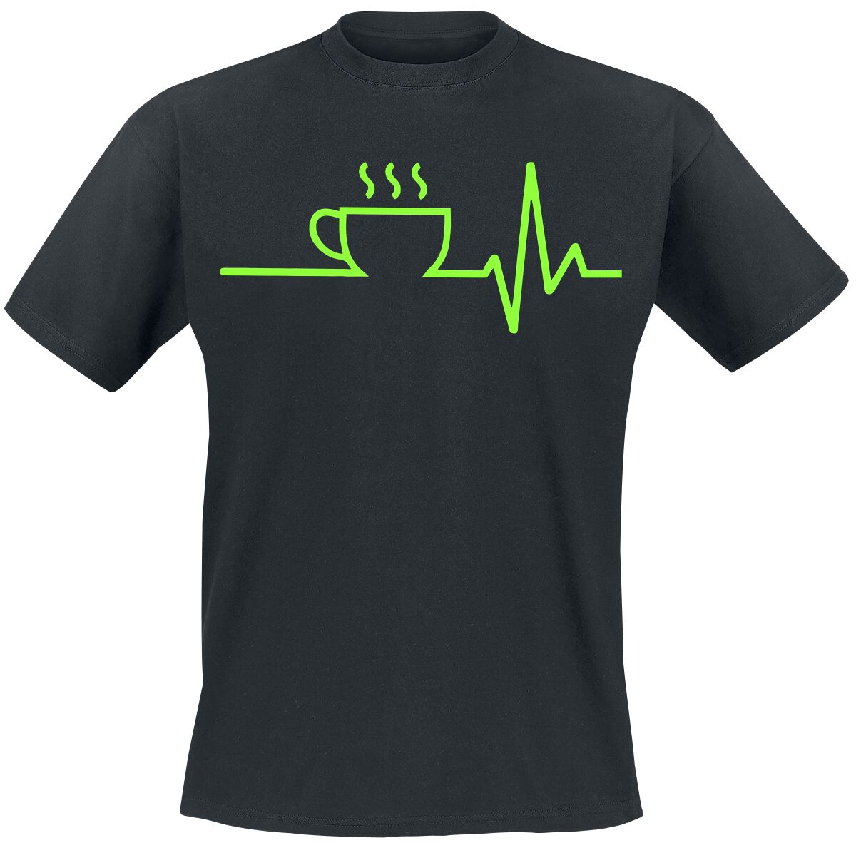 4068143380614 - Kaffee EKG T-Shirt schwarz in 5XL