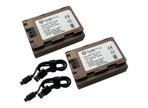 4068177070086 - Trade-shop - 2x Li-Ion Akku 72V 2600mAh Ersatz Batterie kompatibel mit Sony Digitalkamera Camcorder ersetzt NP-FZ100 NP-FZ100M   mit Typ-C Anschluss