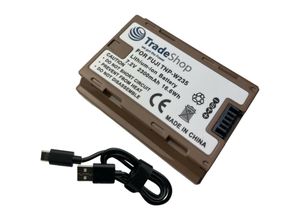 4068177071106 - Trade Shop - Trade-Shop Li-Ion Kamera-Akku 72V   2300mAh inkl usb-c Ladekabel kompatibel mit Fujifilm X-T4 X-T5 Digitalkamera ersetzt NP-W235  