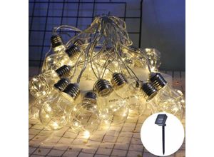 4068177100271 - Trade-shop - led Solar Lichterkette Glühbirnen Außen Garten Deko 8 Modi Effekte Außerlichterkette für Terrasse Hof Innen Haus Weihnachten (8m   20