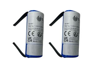 4068177105788 - Trade-shop - 2x Ni-MH Akku 12V   2500mAh 4 5A Zelle mit U-Lötfahnen Industrie-Zelle Ersatz Austausch kompatibel mit Braun Rasierer