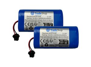 4068177216637 - Trade-shop - 2x Li-Ion Akku 144V 3400mAh für Eufy RoboVac 11c 12 15T G10 Hybrid G15 G20 Hybrid G30 Edge G30 Hybrid G30 Verge