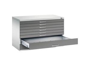 4068192048756 - CP 7100 Planschrank lichtgrau vulkangrau 8 Schubladen 1100 x 765 x 760 cm