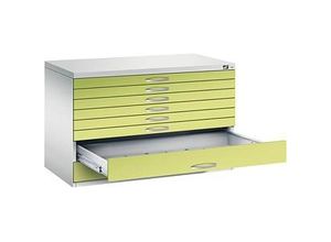 4068192049036 - CP 7100 Planschrank lichtgrau viridingrün 8 Schubladen 1100 x 765 x 760 cm