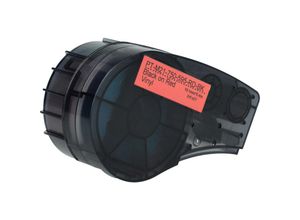 4068201313554 - Vhbw - Schriftband-Kassette Ersatz für Brady M21-750-595-RD-BK M21-750-595-RD für Etiketten-Drucker 1905mm Schwarz auf Rot