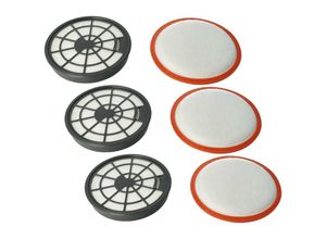 4068201320187 - Filter-Set kompatibel mit Dirt Devil DD2720-6 DD2720-7 DD2720-5 DD2720-4 DD2720-8 Staubsauger - 6x Filter (Abluft-Filter Motorschutz-Filter)