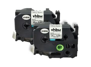 4068201341076 - Vhbw - 2x Schriftband-Kassette Ersatz für Brother TZ-251 TZE-251 für Etiketten-Drucker 24mm Schwarz auf Weiß