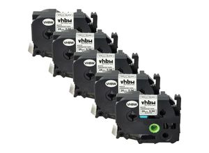4068201341304 - 5x Schriftband-Kassette kompatibel mit Brother P-Touch PT-2610 PT-2700 PT-2700VP PT-2710 PT-2730 Etiketten-Drucker 24mm Schwarz auf Weiß - Vhbw