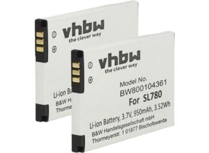 4068201352317 - Vhbw - 2x Akku Ersatz für Siemens V30145-K1310-X445 für schnurlos Festnetz Telefon (950 mAh 37 v Li-Ion)