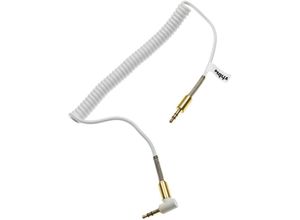 4068201389719 - Stereo Audio Kabel Adapter kompatibel mit Technics EAH-A800 Kopfhörer - 35 mm auf 35 mm Klinkenstecker Vergoldet Gewinkelt Gold Weiß - Vhbw