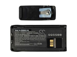 4068201395376 - Vhbw - 1x Akku Ersatz für Motorola PMNN4406BR PMNN4406 PMNN4407 für Funkgerät Walkie Talkie (2250 mAh 74 v Li-Ion) + Gürtelclip