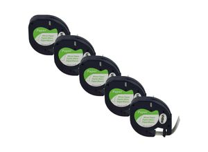 4068201406089 - 1x Schriftband-Kassette Papier kompatibel mit Dymo LetraTag xm QX50 Plus LT-100H xr Etiketten-Drucker 12mm Schwarz auf Weiß Papier - Vhbw