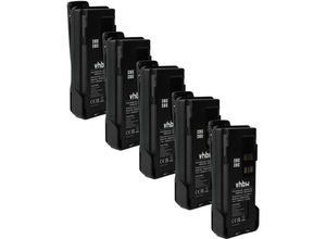 4068201418990 - 5x Akku Ersatz für Motorola PMNN4489A PMNN4490 PMNN4490A für Funkgerät Walkie Talkie (2200 mAh 74 v Li-Ion) + Gürtelclip - Vhbw