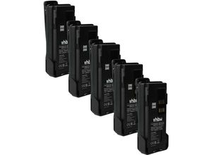 4068201419003 - 5x Akku Ersatz für Motorola PMNN4491B PMNN4490B PMNN4491 für Funkgerät Walkie Talkie (2200 mAh 74 v Li-Ion) + Gürtelclip - Vhbw