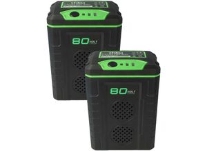 4068201422577 - 2x Akku Ersatz für Greenworks 2901307 GBA80200 G80B4 2902407 für Gartengeräte (2000mAh 80V Li-Ion) - Vhbw