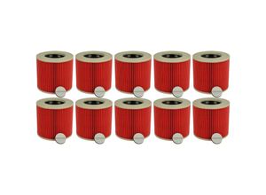 4068201423482 - vhbw 10x Faltenfilter kompatibel mit Kärcher WD 2500 M WD 2 Cartridge Filter WD 2 Home Nass- & Trockensauger - Filter Patronenfilter rot