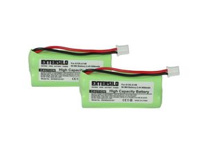 4068201424113 - 2x Akku kompatibel mit Siemens Gigaset A145 A160 A140 weiß A150 A165 A16 schnurlos Festnetz Telefon (850 mAh 24 v NiMH) - Extensilo