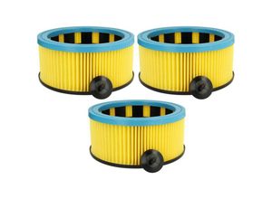 4068201431630 - Vhbw - 3x Faltenfilter kompatibel mit Starmix as 1032 pg gs 1032 hk gs 1032 st gs L-1232 hmt gs L-1435 pz Staubsauger - Filter schwarz blau gelb