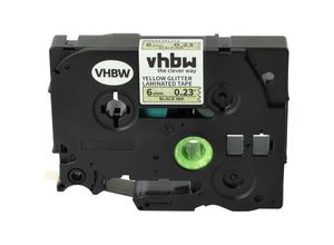 4068201486968 - Schriftband-Kassette Ersatz für Brother TZE-611L1 für Etiketten-Drucker 6mm Schwarz auf Gelb (Glitter) - Vhbw
