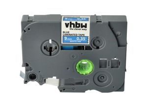 4068201487651 - Schriftband-Kassette Ersatz für Brother TZE-525 für Etiketten-Drucker 9mm Weiß auf Blau - Vhbw