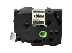 4068201488788 - Schriftband-Kassette kompatibel mit Brother pt PT-350 PT-550 PT-7500 vp PT-2730 vp PT-3600 Etiketten-Drucker 24mm Schwarz auf Matt-Gold - Vhbw