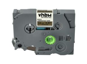 4068201488993 - Schriftband-Kassette kompatibel mit Brother pt 1280 1280CB 1250VPS 1260 1260VP 1280BTS 1280BT Etiketten-Drucker 12mm Schwarz auf Gold - Vhbw