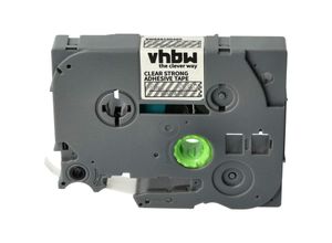 4068201489938 - Schriftband-Kassette kompatibel mit Brother pt D600 D600VP D800W E105 E100 E100VP Etiketten-Drucker 6mm Weiß auf Transparent Extra Stark - Vhbw
