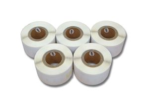 4068201490255 - vhbw Set 5x Etiketten-Rolle 28mm x 89mm (130 Etiketten) kompatibel mit Dymo LabelWriter EL40 EL60 Turbo LW400 Duo Etiketten-Drucker