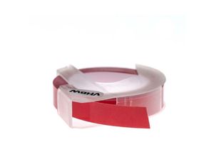 4068201496905 - 1x 3D Prägeband-Schriftband-Kassette kompatibel mit Dymo Junior Embosser Home S0717900 Etiketten-Drucker 3m x 9mm Weiß auf Dunkelrosa - Vhbw