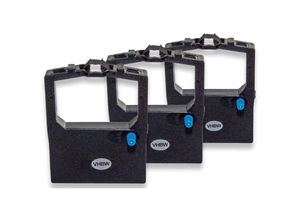 4068201504853 - 3x Farbband Schriftband kompatibel mit oki Microline 280 Elite Parallel 310 280 Elite Serial Nadeldrucker Bondrucker - Schwarz - Vhbw