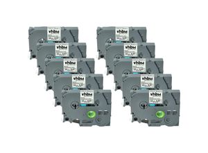 4068201538513 - 10x Schriftband-Kassette kompatibel mit Brother pt 1900 1910 1950 1880 1950VP 1850VP 18R 18RKT Etiketten-Drucker 12mm Schwarz auf Weiß - Vhbw