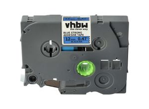 4068201540028 - vhbw 1x Schriftband-Kassette kompatibel mit Brother PT 9400 9200 9200PC 9200DX 9500 900F Etiketten-Drucker 12mm Schwarz auf Blau Extra Stark
