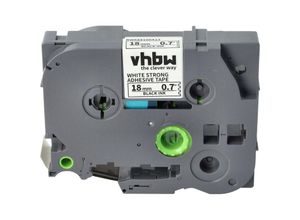 4068201541247 - Vhbw - 1x Schriftband-Kassette kompatibel mit Brother pt 1650 1700 1800E 1810 1760 1800 1750 Etiketten-Drucker 18mm Schwarz auf Weiß Extra