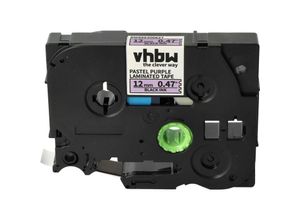 4068201543760 - Vhbw - 1x Schriftband-Kassette kompatibel mit Brother pt 2700 300 2700VP 2710 2730 2730VP 300B Etiketten-Drucker 12mm Schwarz auf Pastell-Lila