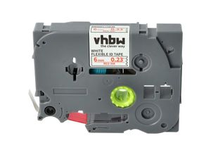 4068201545030 - 1x Schriftband-Kassette Ersatz für Brother TZE-FX212 für Etiketten-Drucker 6mm Rot auf Weiß Flexibel - Vhbw