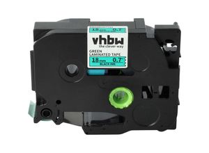 4068201549052 - Vhbw - 1x Schriftband-Kassette kompatibel mit Brother pt h 500 Li p 700 rl 700 s 9800 pcn e 500 vp h 500 Etiketten-Drucker 18mm Schwarz auf Grün