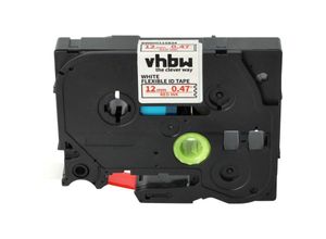 4068201572333 - 1x Schriftband-Kassette Ersatz für Brother TZE-FX232 für Etiketten-Drucker 12mm Rot auf Weiß Flexibel - Vhbw